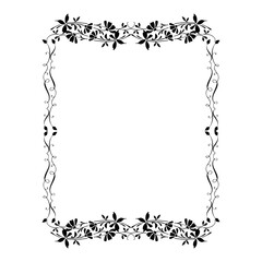 Vintage Ornamental Vector Frame – Elegant Black Vector Border, SVG