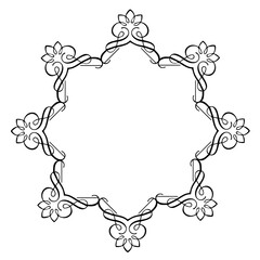 Vintage Ornamental Vector Frame – Elegant Black Vector Border, SVG