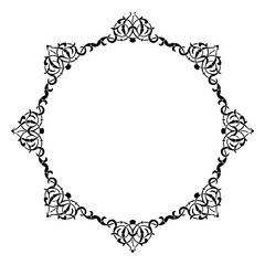 Vintage Ornamental Vector Frame – Elegant Black Vector Border, SVG