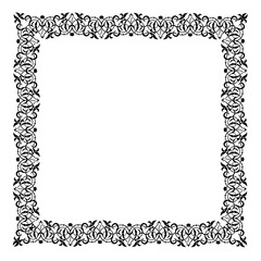 Vintage Ornamental Vector Frame – Elegant Black Vector Border, SVG