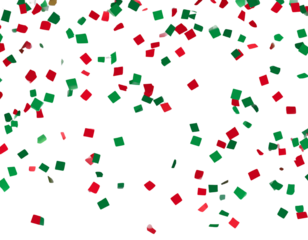 Christmas Themed Red and Green Paper Confetti Scatter PNG