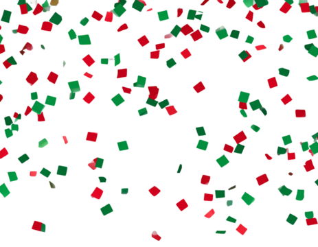 Christmas Themed Red and Green Paper Confetti Scatter PNG