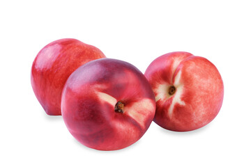 Fresh raw nectarine on a white isolated background