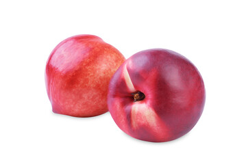 Fresh raw nectarine on a white isolated background