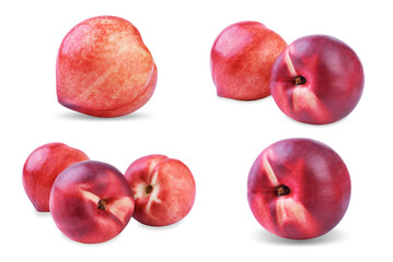 Fresh raw nectarine on a white isolated background