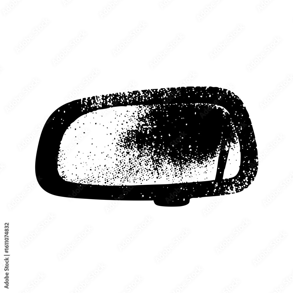 Poster vector abstract rearview mirror with textured effect.