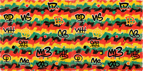 Fototapeta premium Vibrant street art showcases bold colors and dynamic graffiti styles
