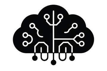 ai cloud brain vector icon