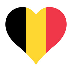 Belgium flag heart shaped icon digital vector illustration. National flag of Belgium. Love flag icon.