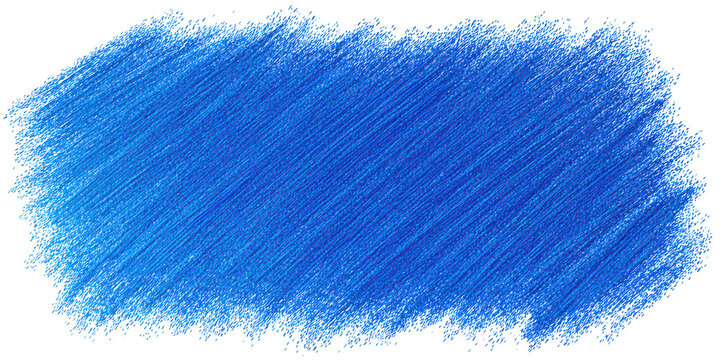 Blue crayon scribble texture isolated on transparent background