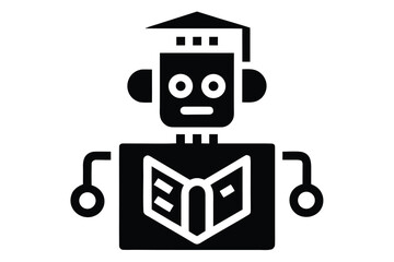 ai learning bot vector icon