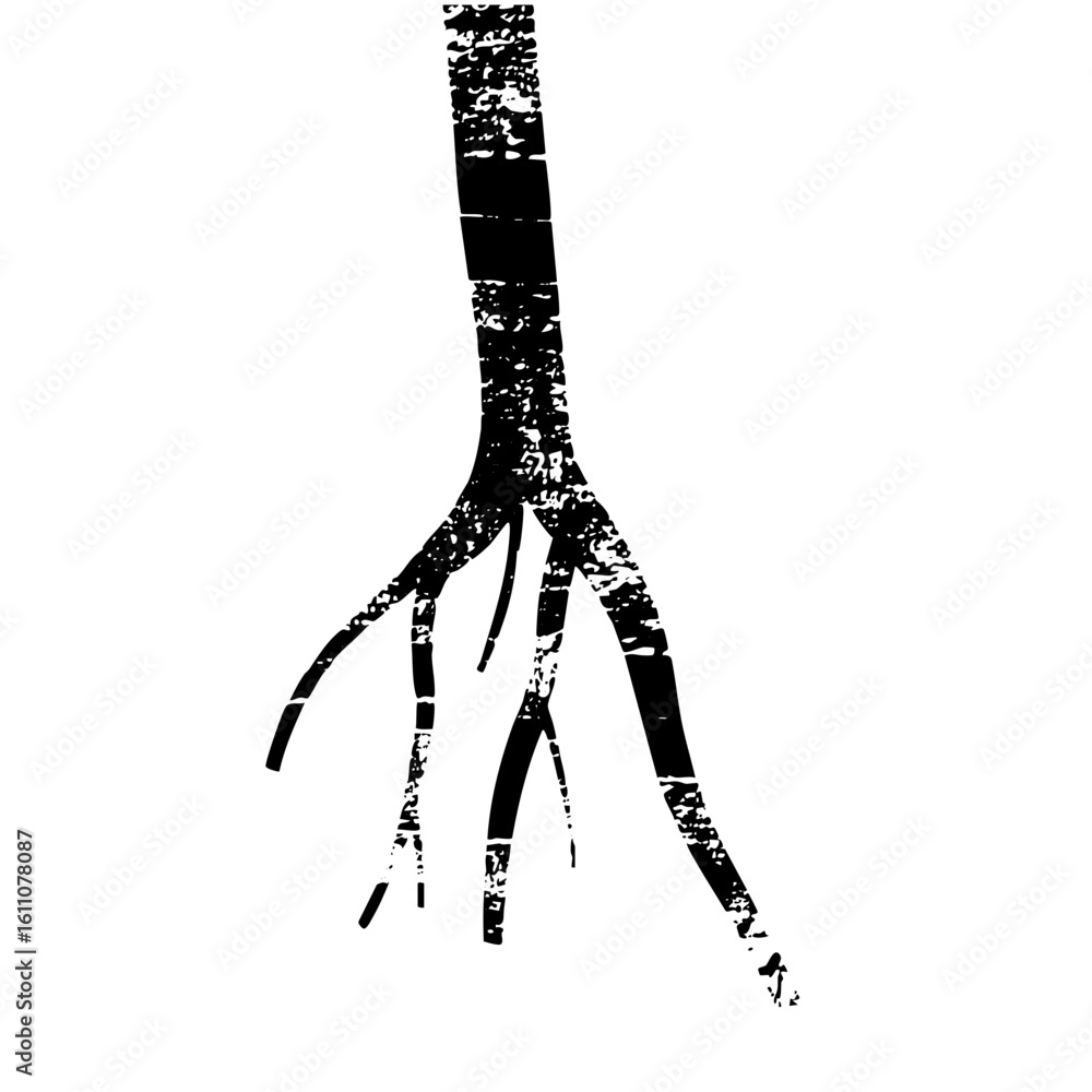 Poster vector abstract roots with branching shapes.