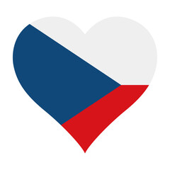 Czech flag heart shaped icon digital vector illustration. National flag of Czech. Love flag icon.