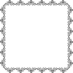 Vintage Ornamental Frame – Elegant Black Vector Border, PNG, 300 DPI