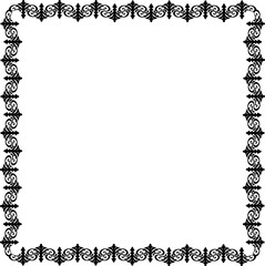 Vintage Ornamental Frame – Elegant Black Vector Border, PNG, 300 DPI