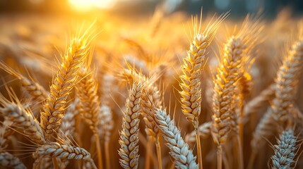 Golden wheat field at sunset signifying a bountiful harvest