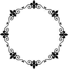 Vintage Ornamental Frame – Elegant Black Vector Border, PNG, 300 DPI