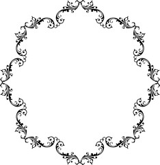 Vintage Ornamental Frame – Elegant Black Vector Border, PNG, 300 DPI