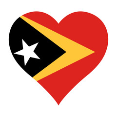 East Timor flag heart shaped icon digital vector illustration. National flag of East Timor. Love flag icon.