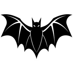 Stylized Bat with Spreading Wings Silhouette