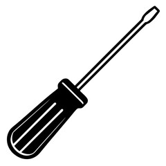 Obraz premium Black and white illustration of a screwdriver
