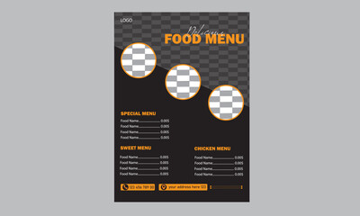 corporate minimal food menu design template 