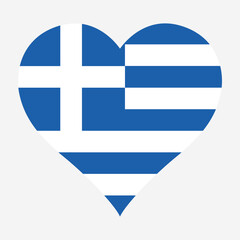 Obraz premium Greece flag heart shaped icon digital vector illustration. National flag of Greece. Love flag icon.
