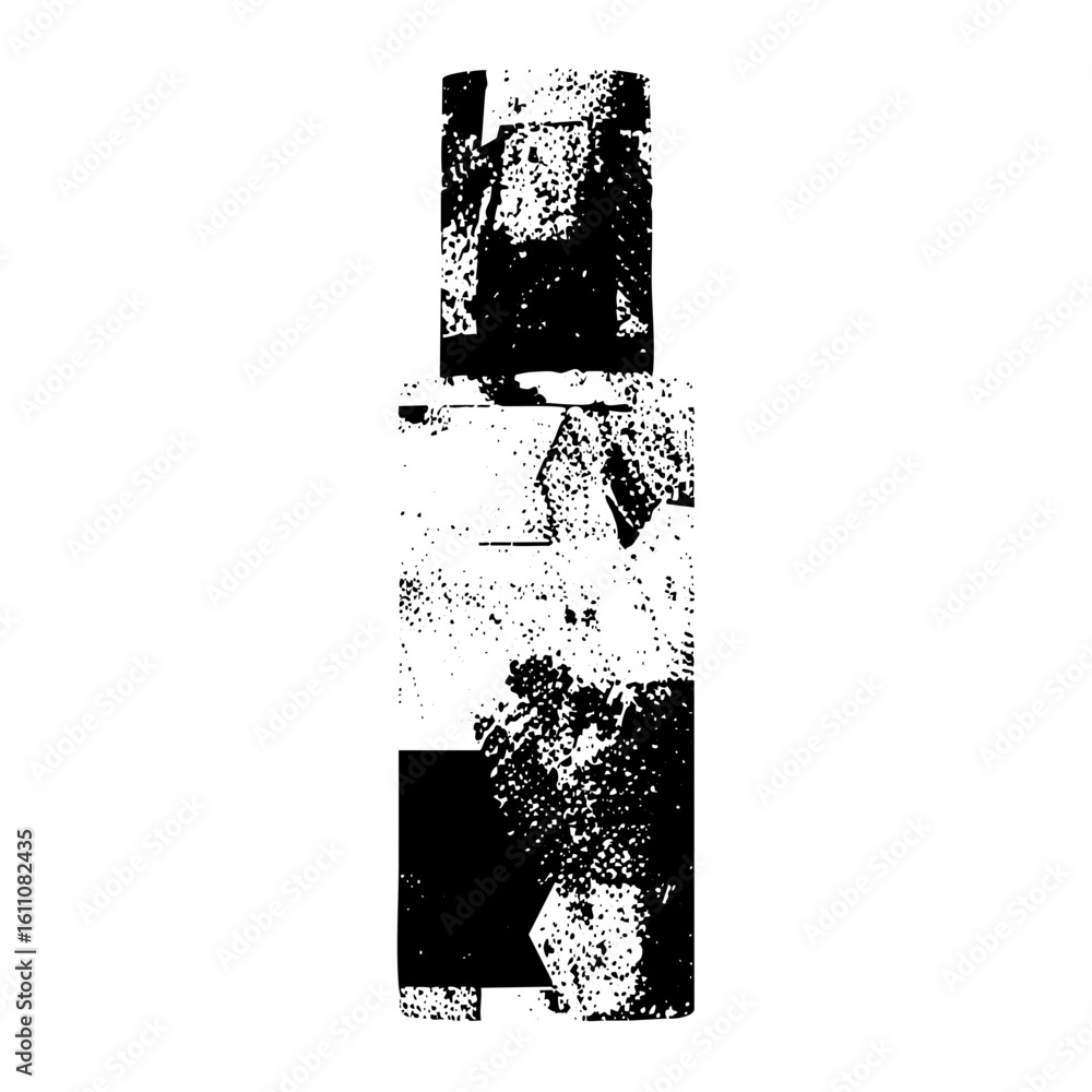 Poster vector abstract bottle with distressed texture.