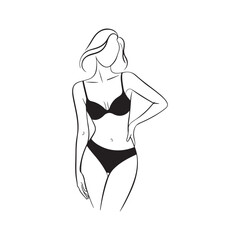 woman in black bikini