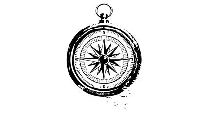 Vector Vintage Compass with Cardinal Directions