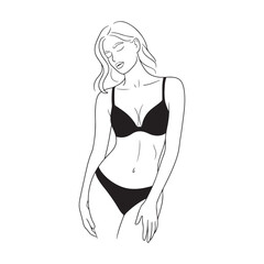vector illustration of a woman in bikini