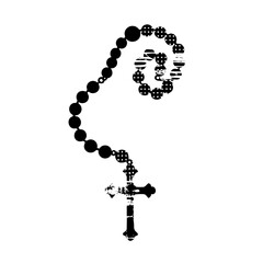 Vector Black Rosary with Cross