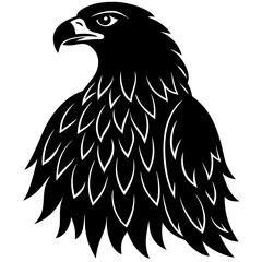 Obraz premium Black silhouette of a majestic eagle head and chest
