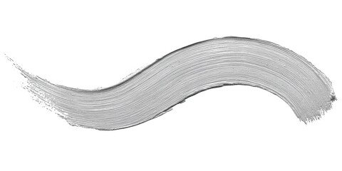 A silver paint brush stroke isolated on transparent background