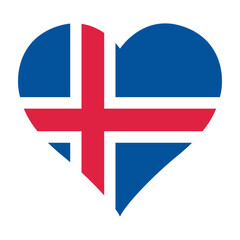 Obraz premium Iceland flag heart shaped icon digital vector illustration. National flag of Iceland. Love flag icon.