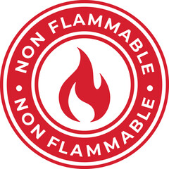 Non-Flammable Badge Design Template Illustration