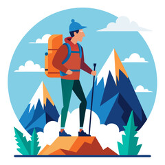 Fototapeta premium man with backpack