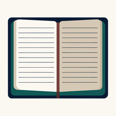 An open blank notebook and a pencil lay ready on an empty page