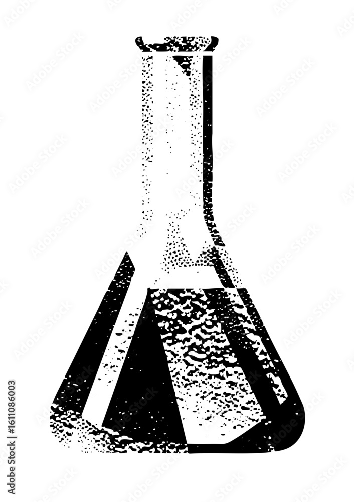 Poster vector distressed flask with a textured monochrome .