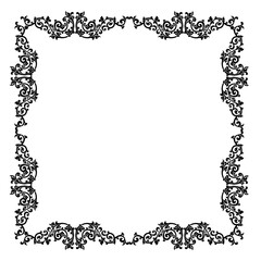Vintage Ornamental Vector Frame – Elegant Black Vector Border, SVG