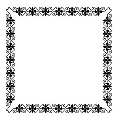 Vintage Ornamental Vector Frame – Elegant Black Vector Border, SVG