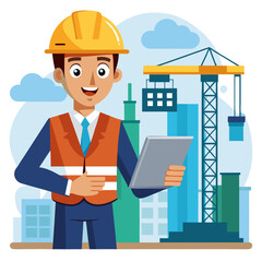 architect with blueprint