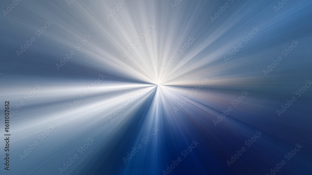 Poster an abstract background with a radial gradient, transitioning from deep blues to bright whites, creat