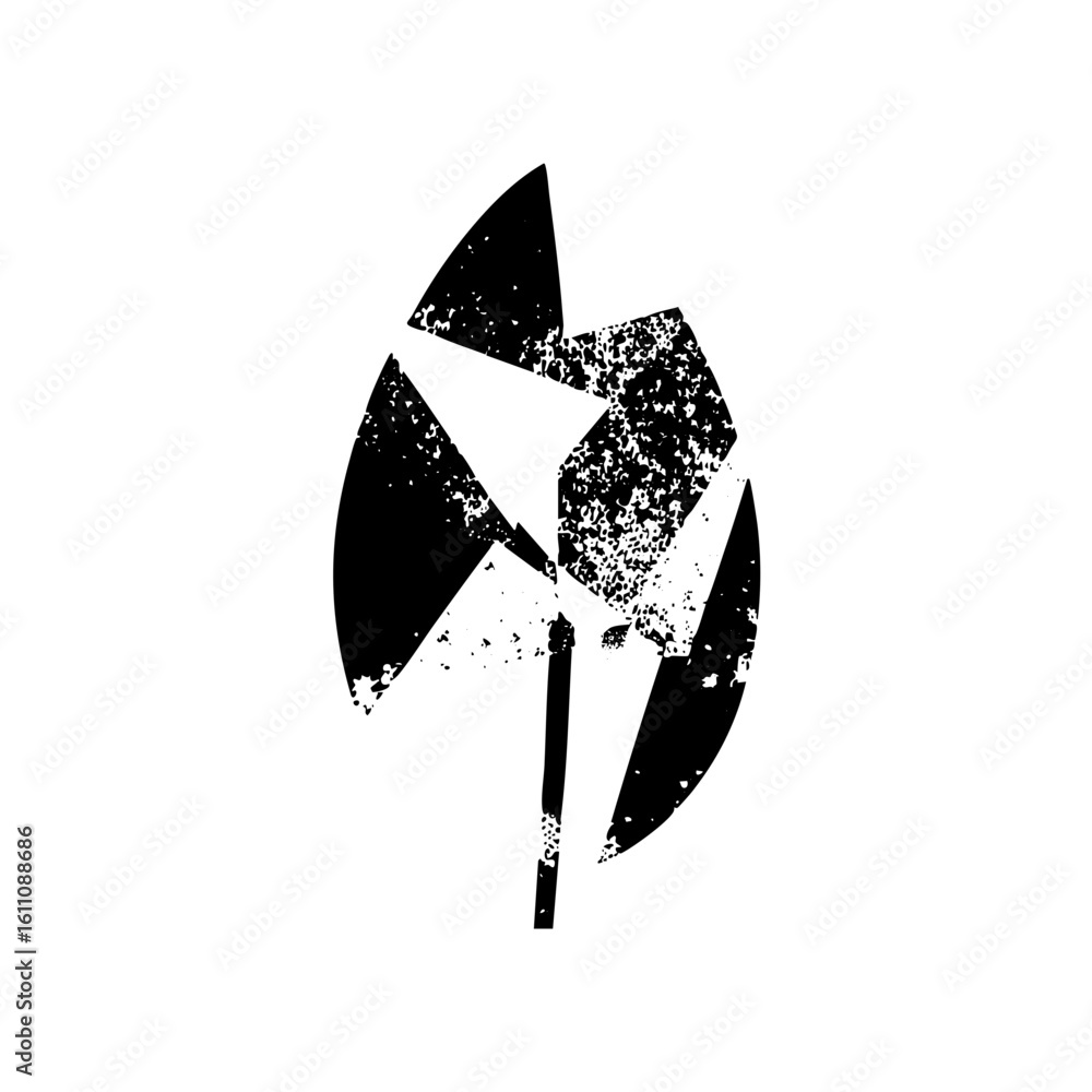 Aufkleber vector abstract geometric emblem features a fractured shield with a spear.