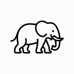 Obraz premium Simple outline drawing of an elephant isolated on white background
