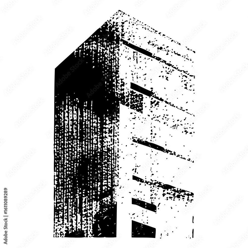 Poster vector abstract geometric structure with a stepped opening.