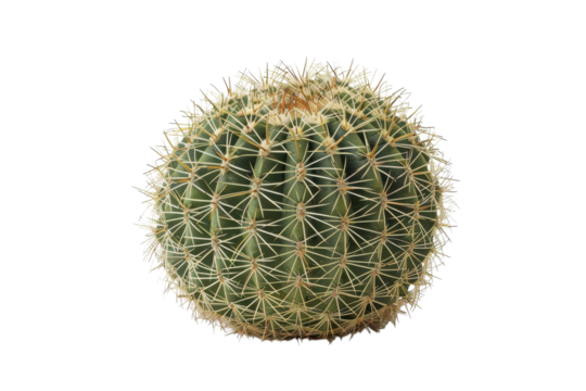 Round spiky cactus on transparent background