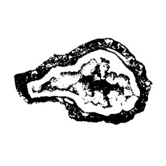Fototapeta premium Vector Detailed of a single oyster with textured interior.