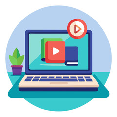 laptop with internet icons