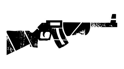 Vector Abstract black firearm with geometric shapes.